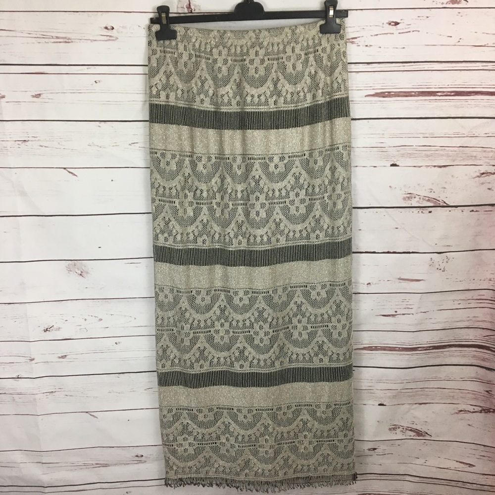 Saks Fifth Avenue Huey Waltzer Skirt Size L Gold